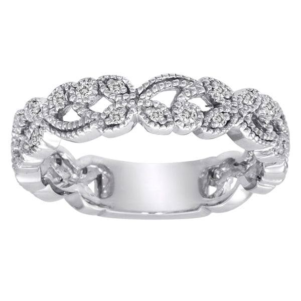 RING 1/5 Carat Diamond 14K Gold Scrolling Floral Fashion Ring #2