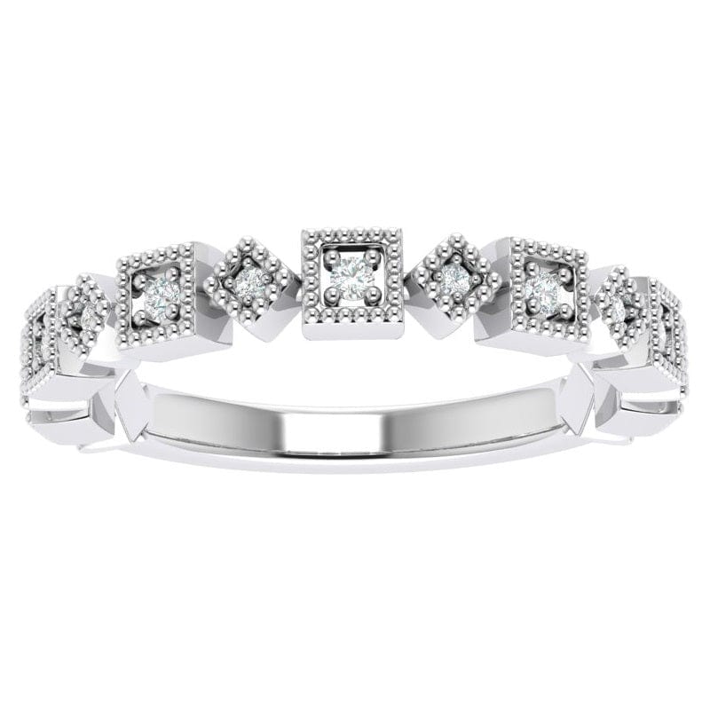 RINGS 10K WHITE / VS Clarity / FG Color Gracie .11 Carat Diamond Stackable Band