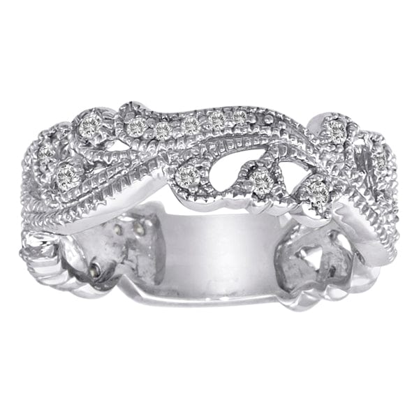 RING 1/3 Carat Diamond 14K Gold Scrolling Floral Fashion Ring #6