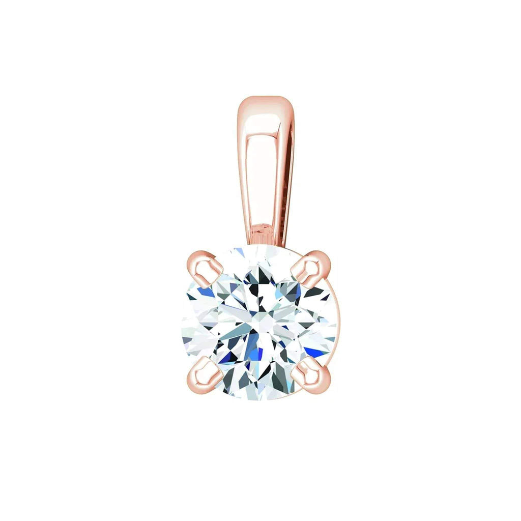 Necklace 14K Rose Gold / GH Color VS Clarity (Best) 14K 1/7 Carat Diamond Pendant with Adjustable 16-18" Necklace