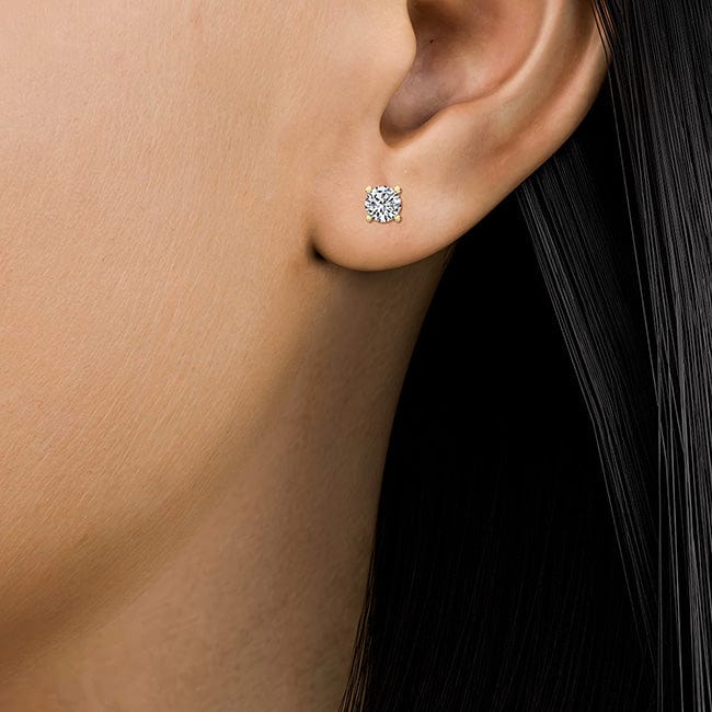 Earrings 14K Gold 1.00 Carat T.D.W Lab-Created Diamond Stud Earrings VS Clarity F Color  Lab-Grown Diamond Stud & Earrings | Storyandhearts.com