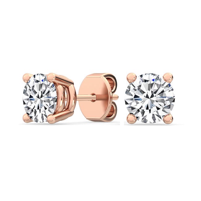 Earrings 14K Gold 1.00 Carat T.D.W Lab-Grown Diamond Stud Earrings VS Clarity F Color  Lab-Grown Diamond Stud & Earrings | Storyandhearts.com