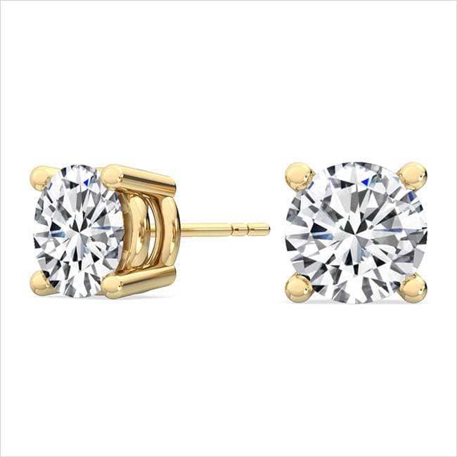 Earrings 14K Gold 1.00 Carat T.D.W Lab-Grown Diamond Stud Earrings VS Clarity F Color  Lab-Grown Diamond Stud & Earrings | Storyandhearts.com