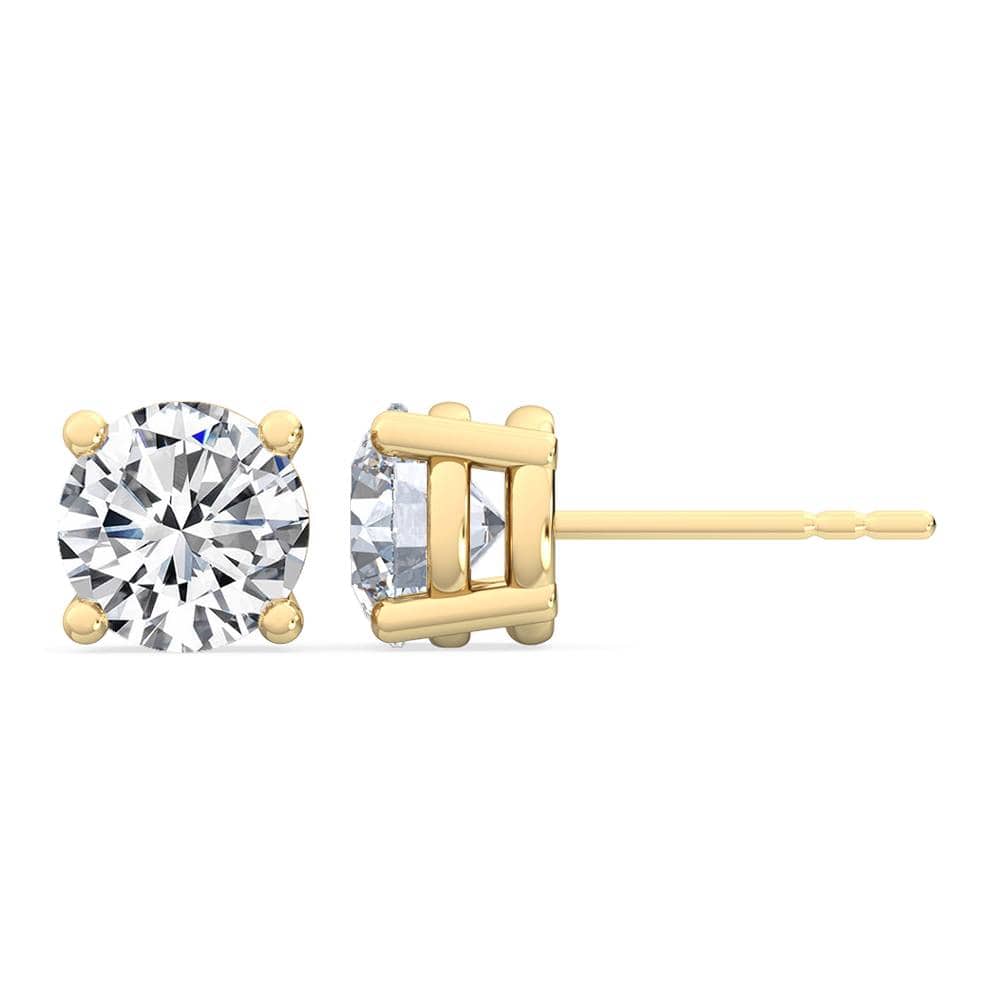 Earrings 14K Gold 1 1/2 Carat T.D.W Lab-Created Diamond Stud Earrings VS Clarity F Color