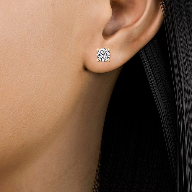 Earrings 14K Gold 1 1/2 Carat T.D.W Lab-Created Diamond Stud Earrings VS Clarity F Color