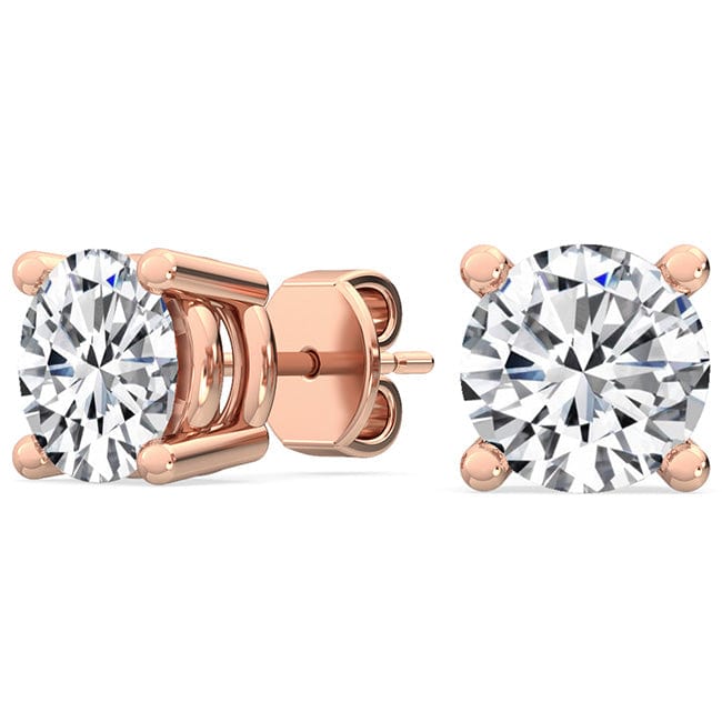 Earrings Rose 14K Gold 1/2 Carat T.D.W Lab-Grown Diamond Stud Earrings VS Clarity F Color T.D.W Lab-Grown Diamond Stud Earrings | Storyandhearts.com