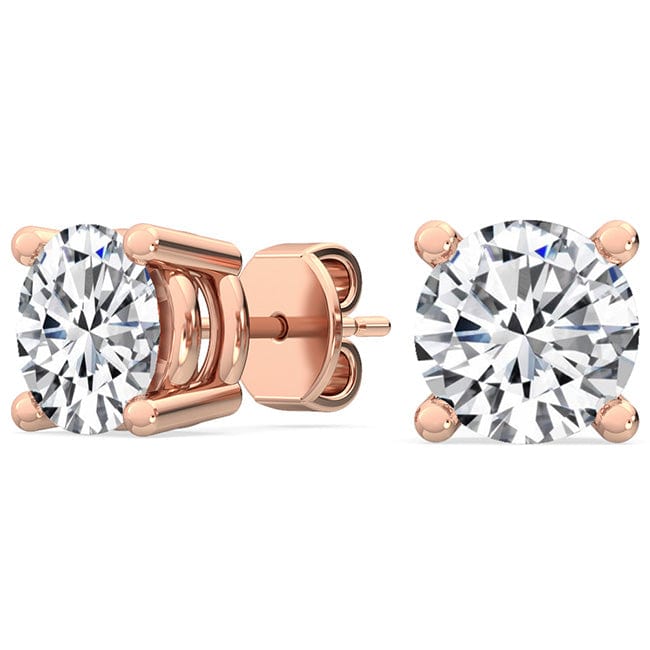 Earrings Rose 14K Gold 1/3 Carat T.D.W Lab-Grown Diamond Stud Earrings VS Clarity F Color