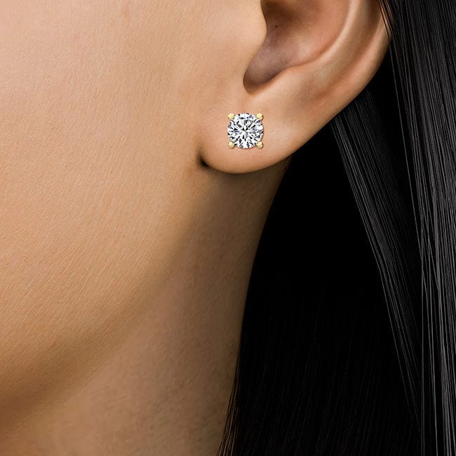 Earrings 14K Gold 2.00 Carat T.D.W Lab-Grown Diamond Stud Earrings VS Clarity F Color