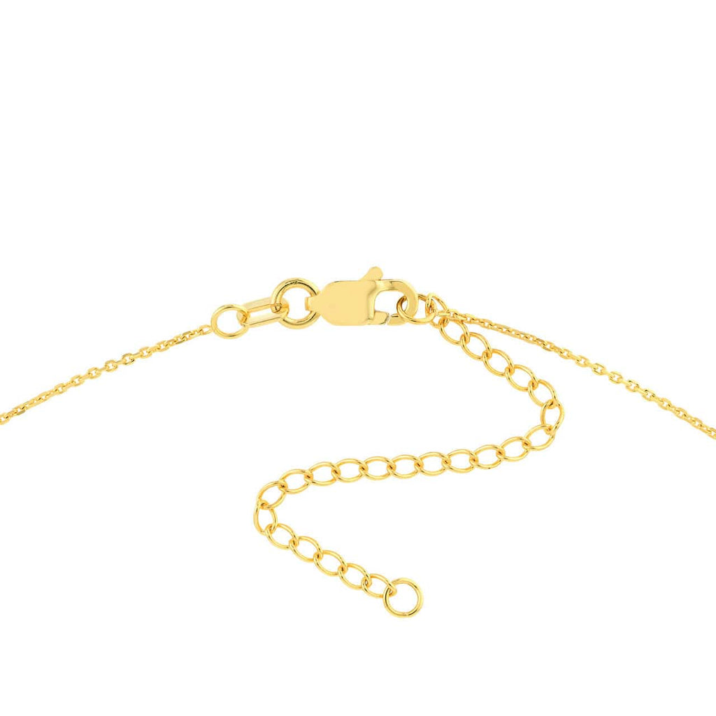 Adjustable 14K Pave Diamond Mini E2W Dog Tag Necklace