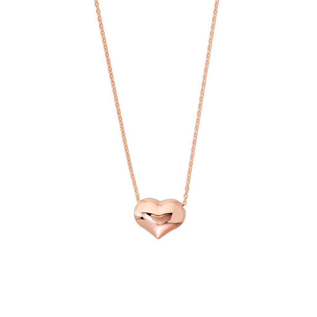 Necklace 14K Puffy Heart Adjustable Necklace