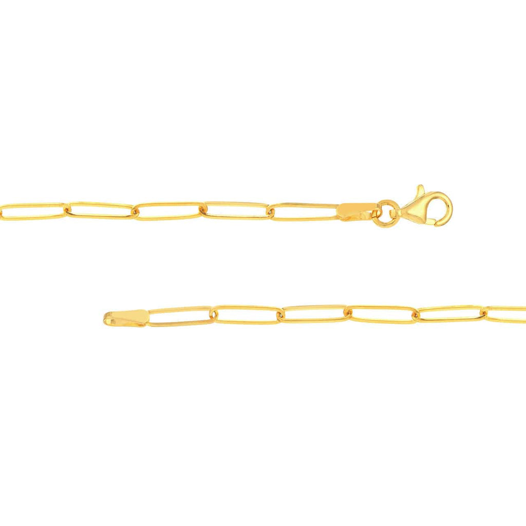 Adjustable 14K Twin Diamond Paper Clip Necklace
