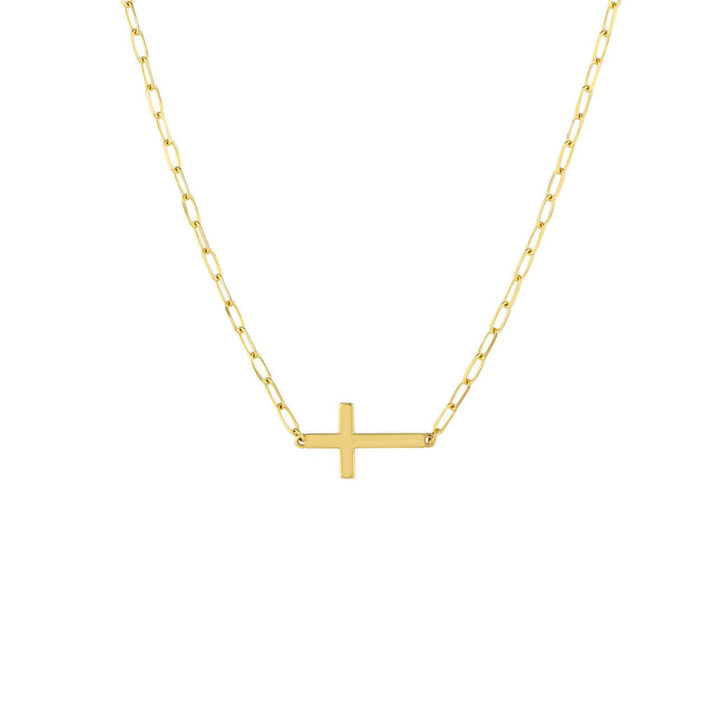 Peperclip 15x8mm East to West Cross w/1.7mm PaperClip Chain