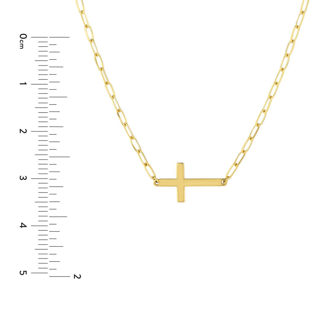 Peperclip 15x8mm East to West Cross w/1.7mm PaperClip Chain