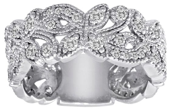 RING 3/4 Carat Diamond 14K Gold Scrolling Floral Fashion Ring #4