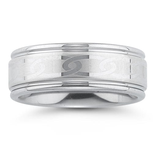 Mens Wedding Band 8mm Infinity Knot Wedding Band