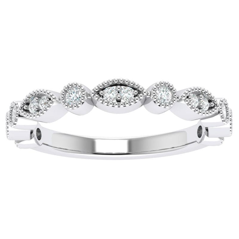 RINGS 10K WHITE / VS Clarity / FG Color Anna .21 Carat Diamond Stackable Band