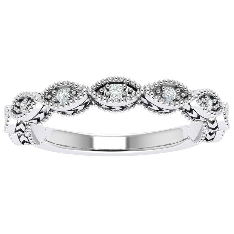RINGS 10K WHITE / VS Clarity / FG Color Chelsea .09 Carat Diamond Stackable Band