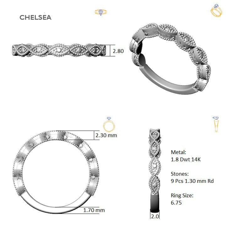 RINGS Chelsea .09 Carat Diamond Stackable Band