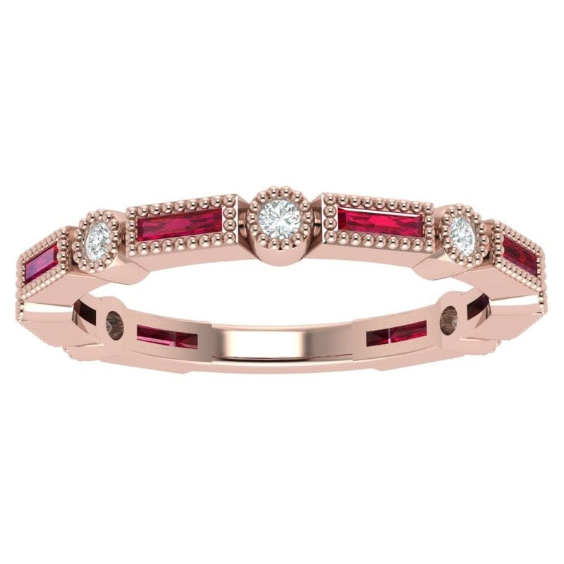 RINGS 10K WHITE / GH/SI Diamond / Ruby Ella  .68 Carat Diamond Stackable Band