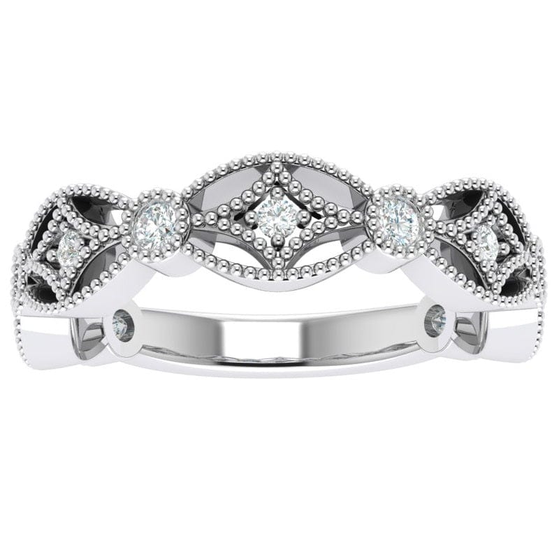 RINGS 10K WHITE / VS Clarity / FG Color Jessica .25 Carat Diamond Stackable Band