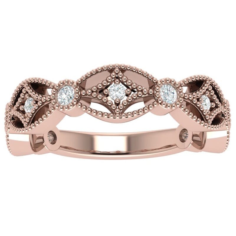 RINGS 14K ROSE / VS Clarity / FG Color Jessica .25 Carat Diamond Stackable Band