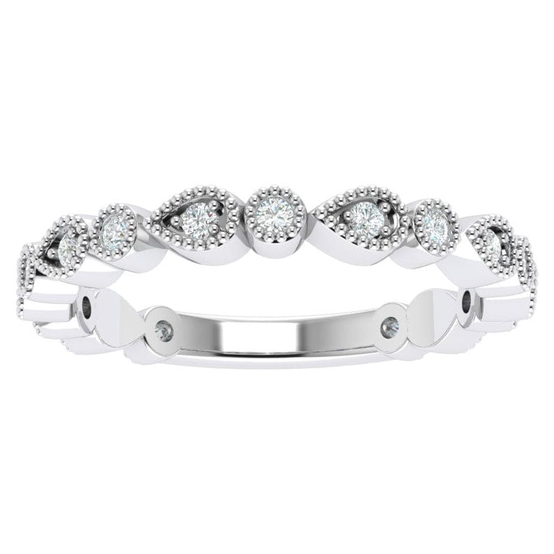 RINGS 10K WHITE / VS Clarity / FG Color Lilyana .21 Carat Diamond Stackable Band