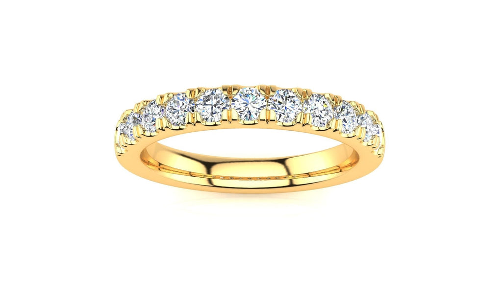 RINGS 10K YELLOW / VS Clarity/FG Color Micropavé 1/2 Carat + Diamond Wedding Band