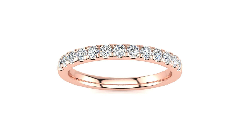 RINGS 14K ROSE / VS Clarity/FG Color Micropavé 1/3 Carat Diamond Wedding Band Micropave Venus Ring  1/3 CT | Storyandhearts.com