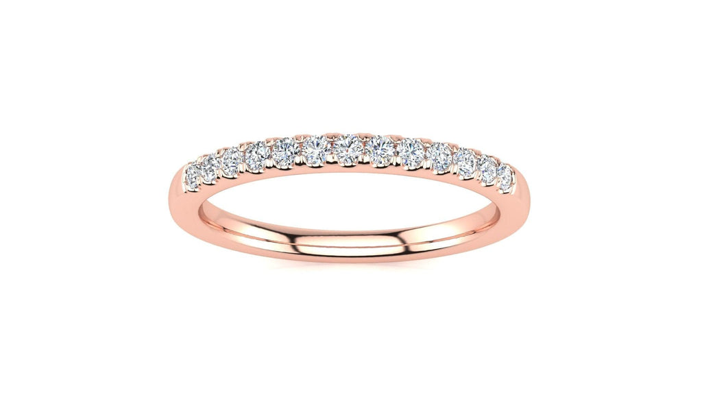 RINGS 14K ROSE / VS Clarity/FG Color Micropavé  1/5 Carat Diamond Wedding Band Micropavé Venus Ring  1/5 CT | Storyandhearts.com