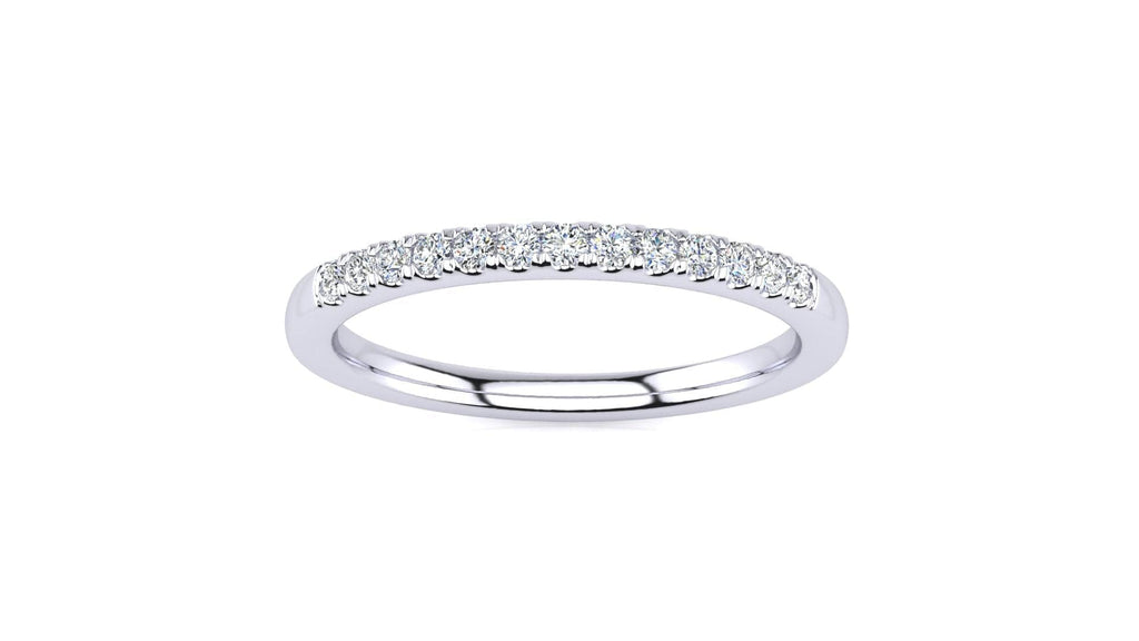 RINGS 10K WHITE / VS Clarity/FG Color Micropavé .15 Carat Diamond Wedding Band