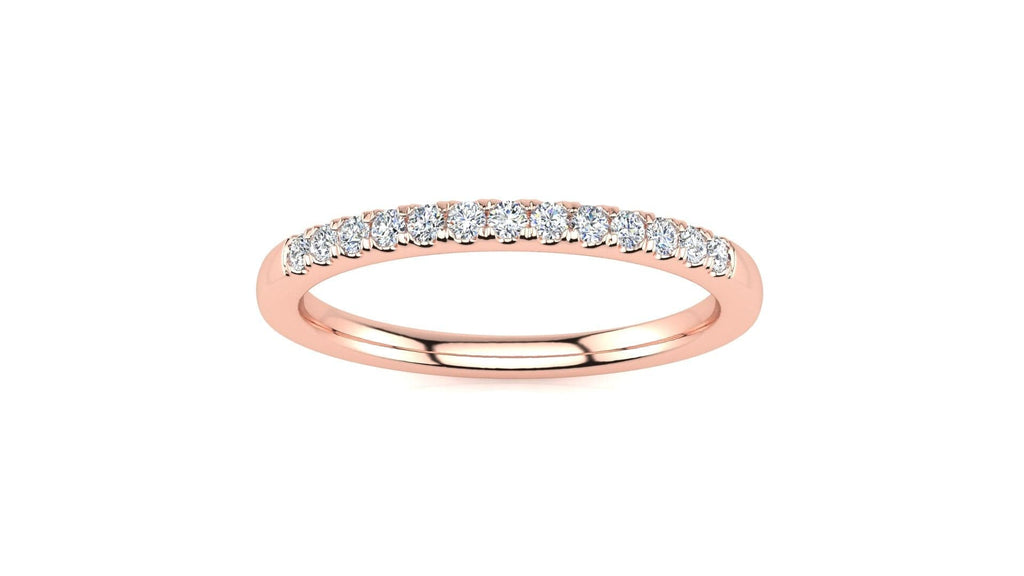 RINGS 14K ROSE / VS Clarity/FG Color Micropavé .15 Carat Diamond Wedding Band