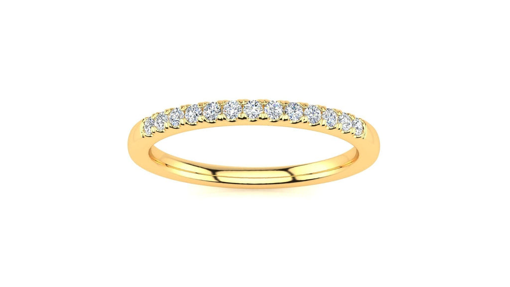 RINGS 10K YELLOW / VS Clarity/FG Color Micropavé .15 Carat Diamond Wedding Band
