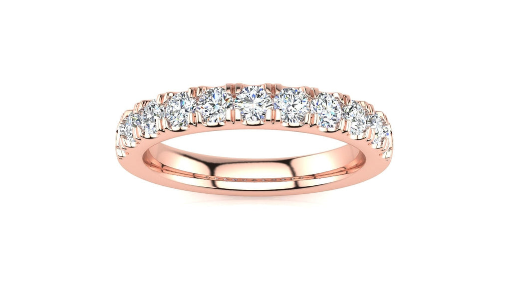 RINGS 14K ROSE / VS Clarity/FG Color Micropavé  2/3 Carat Diamond Band