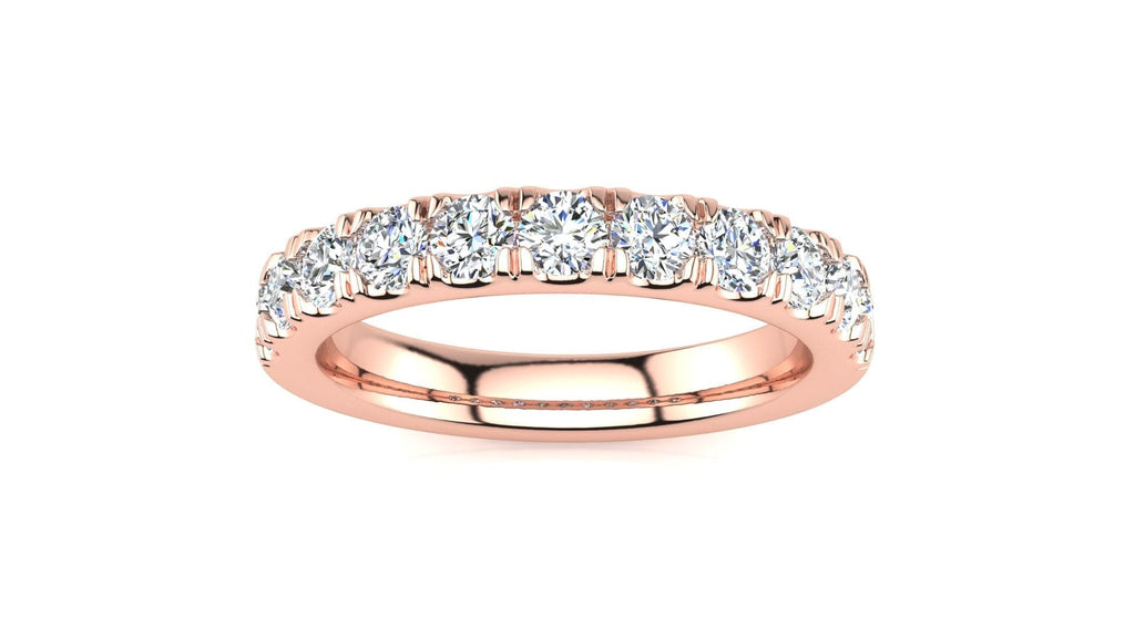 RINGS 14K ROSE / VS Clarity/FG Color Micropavé  3/4 Carat Diamond Band