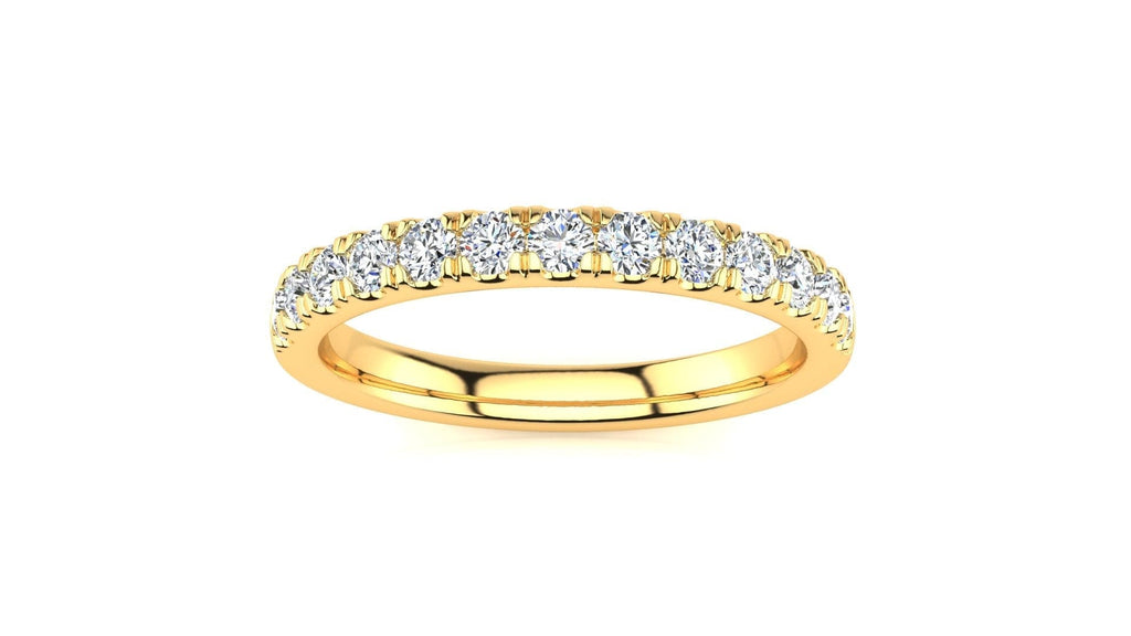 RINGS 10K YELLOW / VS Clarity/FG Color Micropavé 3/8 Carat Diamond Wedding Band