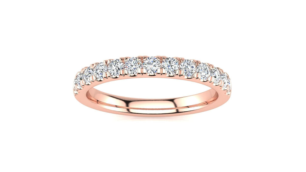 RINGS 14K ROSE / VS Clarity/FG Color Micropavé 3/8 Carat Diamond Wedding Band