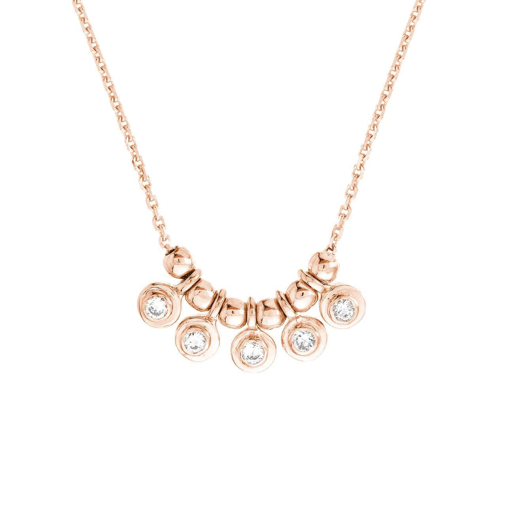 Peperclip Mini Diamond Bezel and Bead Necklace