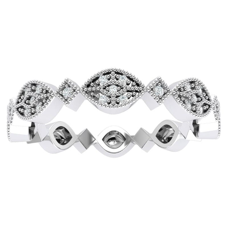 RINGS 10K WHITE / VS Clarity / FG Color Odessa .11 Carat Diamond Stackable Band