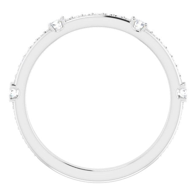 Platinum 1/4 CTW Diamond Anniversary Band  SZ 8