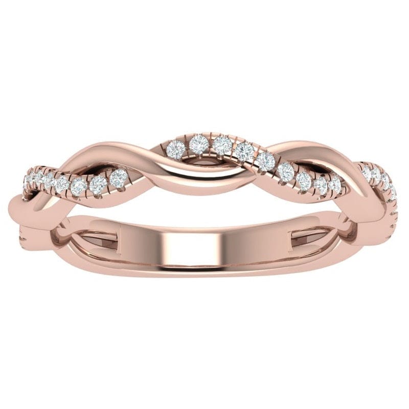 RINGS 14K ROSE / VS Clarity / FG Color Samantha .18 Carat Diamond Stackable Band