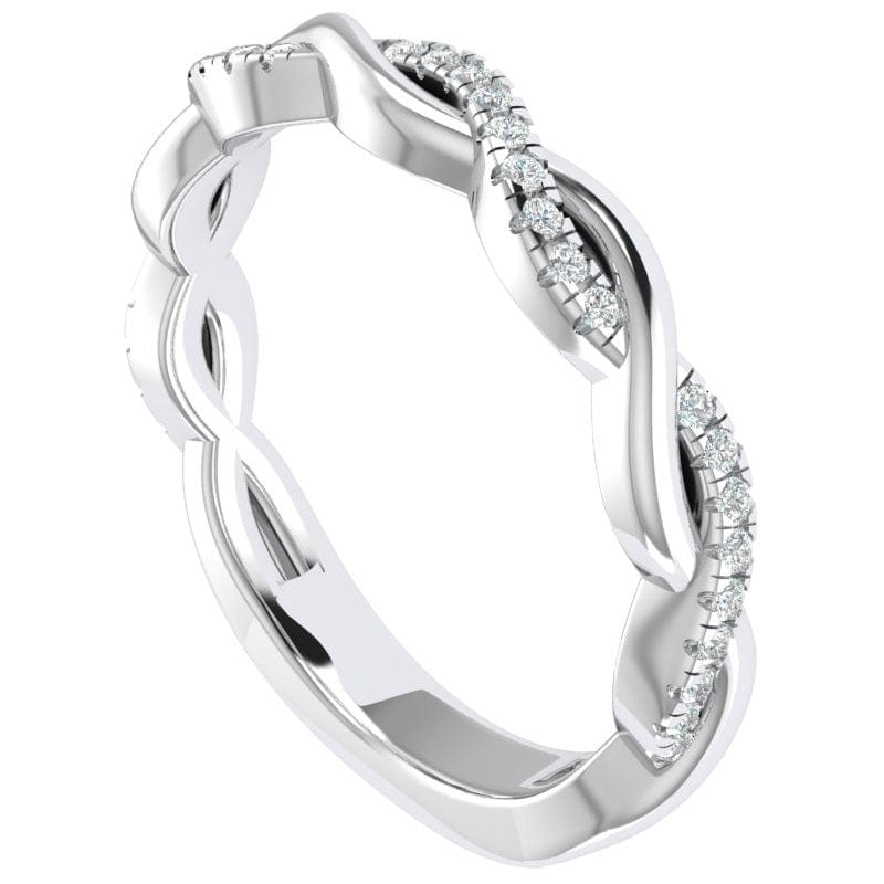 RINGS 10K WHITE / VS Clarity / FG Color Samantha .18 Carat Diamond Stackable Band