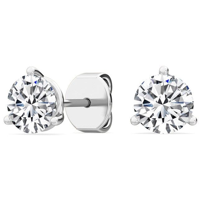 Earrings 14K White Gold Three-Prong Martini Round Lab Created Diamond Stud Earrings (1.00 ct. tw.)