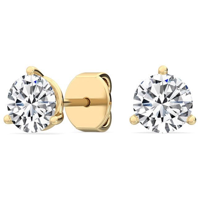 Earrings 14K Yellow Gold Three-Prong Martini Round Lab Created Diamond Stud Earrings (1 1/2 ct. tw.)